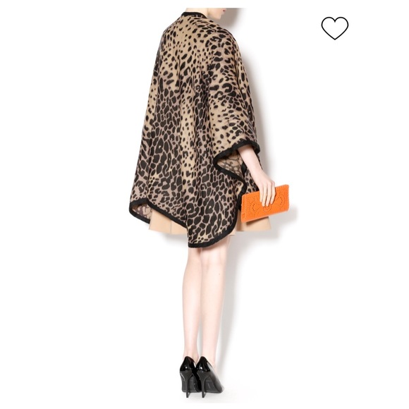 Leopard Print Wrap Poncho Cape one size - Picture 2 of 12